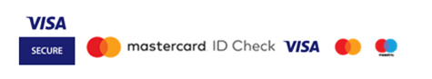 Supported credit cards: Visa Secure, mastercard ID check, Visa, Mastercard, Maestro